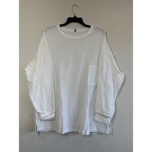 Lunya White Oversized Long Sleeve Top L/XL New with Tag